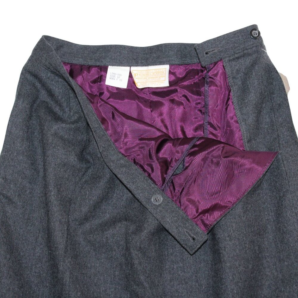 NWT Pendleton Womens Size 12 Modest A-Line Skirt Gray 100% Wool Everyday Wear - Picture 4 of 11